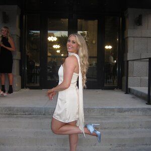 Steve Madden Teacup Blue Satin Heels